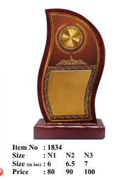 Elegant wooden memento trophy for corporate recognition and awards.