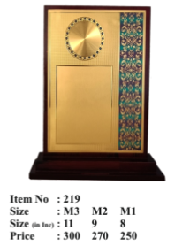 Elegant wooden memento trophy with gold plaque; perfect for awards and recognition.