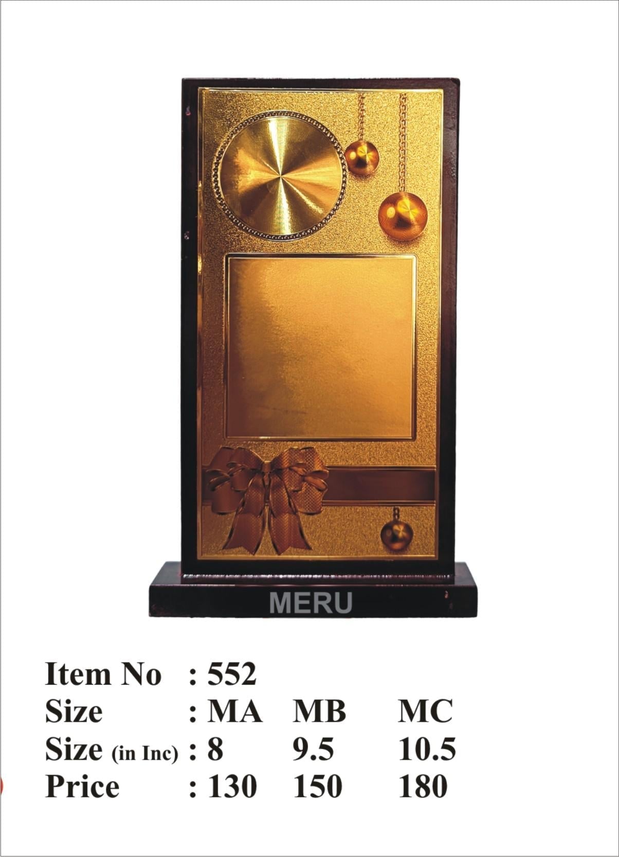 Elegant wooden trophy with gold accents; perfect for employee recognition.
