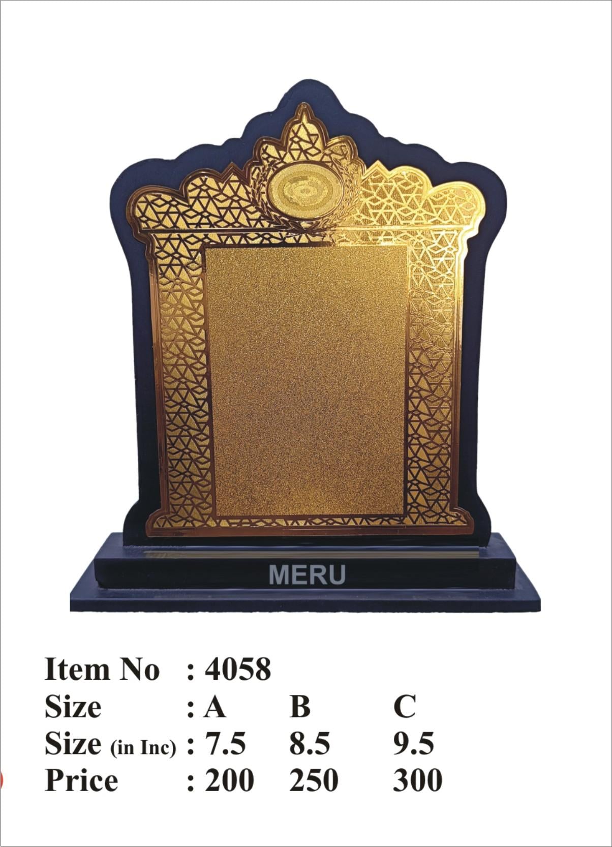 Elegant wooden memento trophy with gold plaque; ideal for corporate awards and employee recognition.