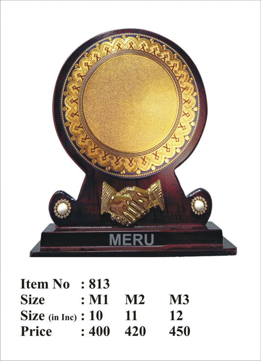 Custom Wooden Memento with Gold Plate - Award Trophy 813