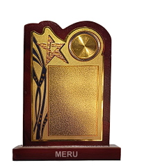 Wooden Recognition Award - Gold Accent Detail