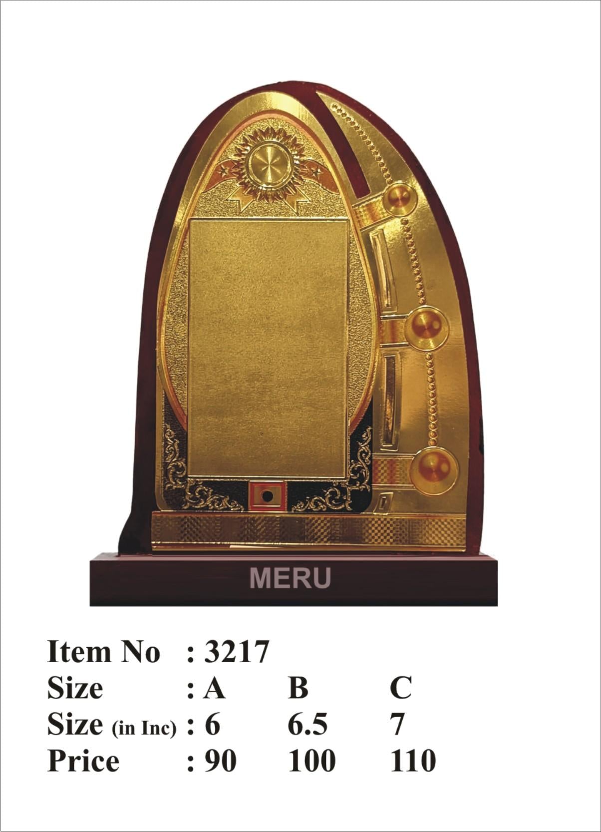 Elegant wooden memento trophy for corporate recognition awards.