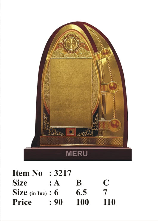 Elegant wooden memento trophy for corporate recognition awards.