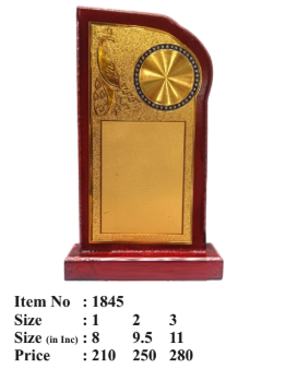Elegant Wooden Recognition Award - Gold Plate Detail
